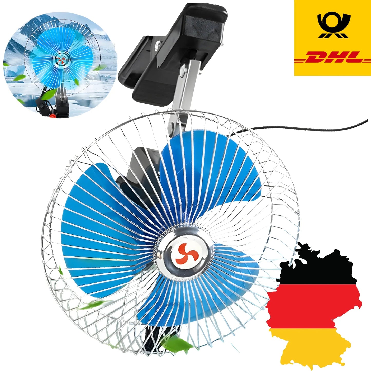 12/24V Clip-Auto-Lüfter – Leise & Stark - Kauftronik