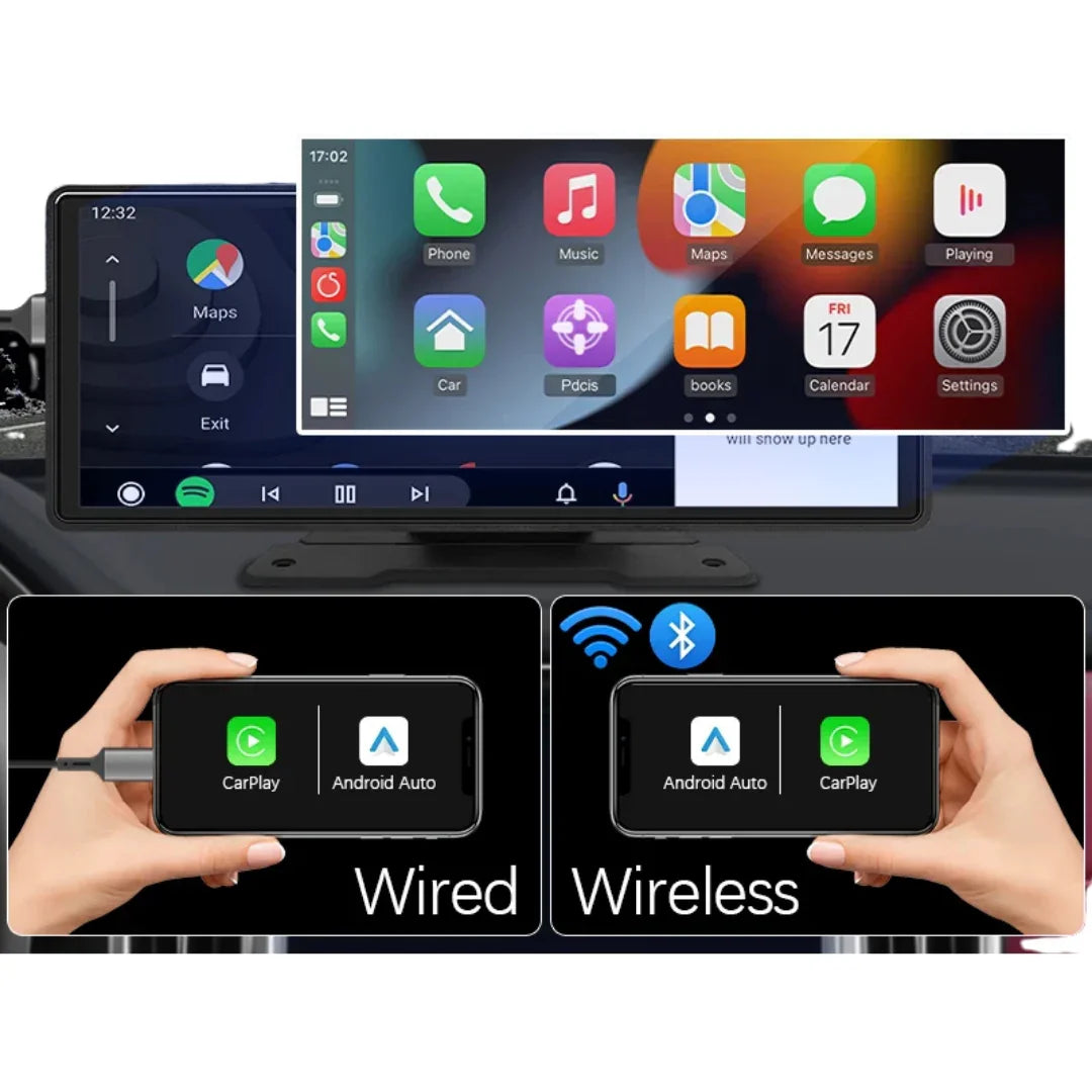 CarVision 10.26" Wireless CarPlay & Android Auto Mirror Display - Kauftronik