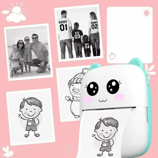 Mobiler Bluetooth Mini-Drucker | Kabelloser Foto- & Etikettendrucker für Android und iOS